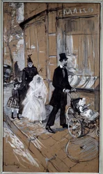 初聖体の日 厚紙に描かれた絵 アンリ・ド・トゥールーズ・ロートレック（1864-1901） 1888年 日。0,37x0,65 m トゥールーズ、Musee des Beaux Arts