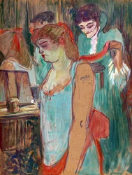 刺青の女」または「トワレ」 - アンリ・ド・トゥールーズ・ロートレック(Toulouse-Lautrec)(1864-1901)作