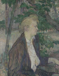 庭に座った女、1891