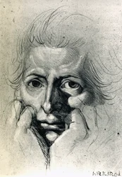 ヘンリー・フュースリー（1741-1825）の自画像のための習作、ドローイング。スイス