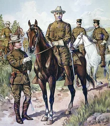 アメリカ陸軍の野戦軍服 1902-07年（カラーリトグラフ）