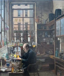 ヘンリー・アレクサンダー作「研究室にて」1885-87年頃