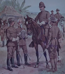 米西戦争1898年、キューバに駐留する米軍、第5軍団第2師団司令官ロートン元帥を装着
