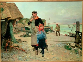 漁師たちが網で帰ってきた、1882