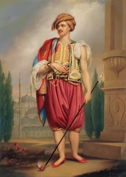 トルコの衣装を着たトーマス・ホープ1769-1831の肖像（ウィリアム・ビーシー作） 19世紀初頭
