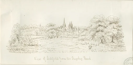 リッチフィールド-北の景色（遠景）：ペン画、nd［1788-1855］（図面