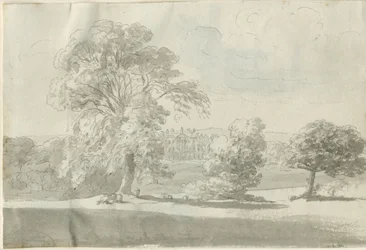 シェンストン-リトル・アストン・ホール：ペンと水彩画、ND [1788-1855] (図面)