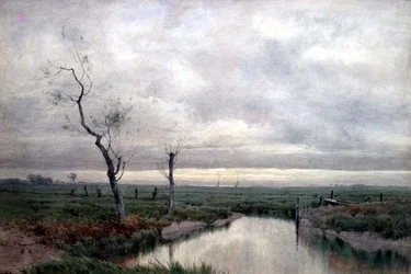 海岸の湿原（水彩画