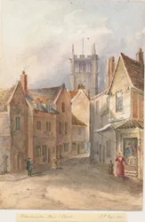 ウォルヴァーハンプトン-セントピーターズ教会：水彩画、1844