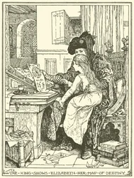 王はエリザベスに彼女の運命地図を見せます