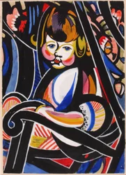 ロッカーの子供, ca. 1916年。