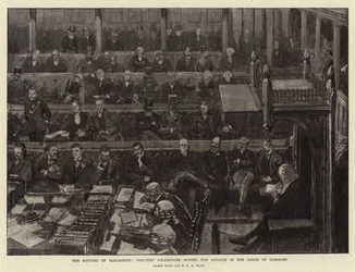 国会議事堂、フォークストン子爵が下院で演説を移動