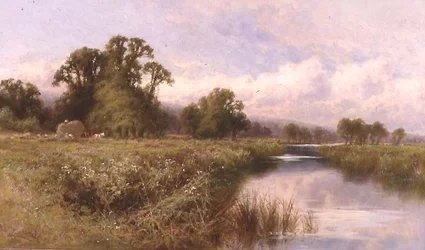 Meadow Landscape near Marlow-on-Thames（油彩・キャンバス）