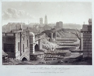ロンドン橋の古い、ロンドン、1832