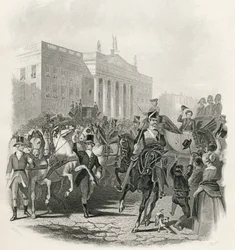 1821年8月12日、ジョージ4世のアイルランド訪問（トーマスライト著「アイルランドの歴史」より）、1854年発行