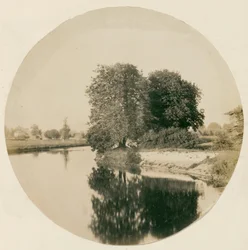 無題 [ウェイブリッジ近くのテムズ川], c. 1856年。