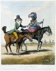 愛と風-H.W.バンバリーが編集した "Caricatures anglaise sur les manners de riding a horse "の中で。ジョン・ストックデール