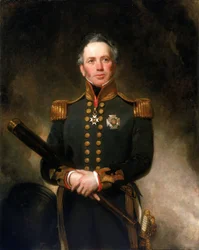 フランス革命戦争（1792年～1802年）とナポレオン革命戦争（1803年～1815年）の地中海戦線でイギリス海軍の功労者となったエドワード・ブレイス少将（1769年頃～1843年）の肖像画。