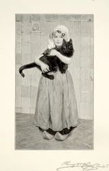 猫を連れた少女