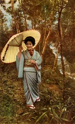 森の中のシャワー、1910年。