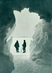 氷の洞窟-距離にあるテント島スコットアンドライト船長、c1911、1913