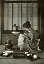 手紙を書く、1910。
