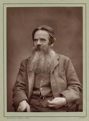 画家ウィリアム・ホルマン・ハント（William Holman Hunt）1827-1910年（1885年頃）の肖像。