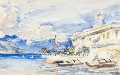 ベラージオ、イタリア（水彩画）