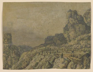 台地のある山の谷、カリフォルニア州。 1625-30。