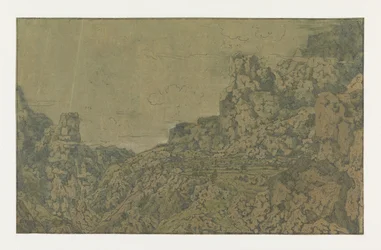 高原のある山の風景、c。 1625〜30