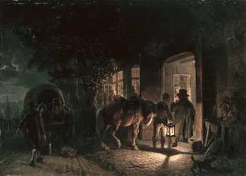 1843年のパブの前