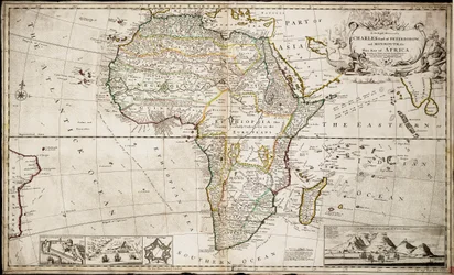 アフリカ地図、1715年頃（彩色エングレーヴィング）