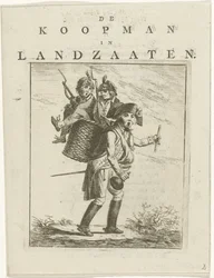 歌のシートと兵士との漫画 ウィレム V の漫画 Landzaaten の商人 (オブジェクトのタイトル)