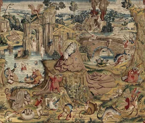 Tapestry inspired by the work of Hieronymus Bosch, c.1560 (gold, silver, silk and wool)   1450888   ja       japanese Successfully Translated  Original: The Local Dance Translat: The Local Dance 1454703 ja japanese Successfully Translated Original: Piazza 