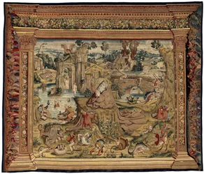 ヒエロニムス・ボスの作品に着想を得たタペストリー、1560年頃（金、銀、絹、羊毛）
