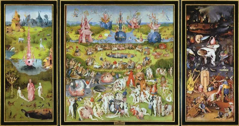 The Garden of Earthly Delights」（1500年代）。
