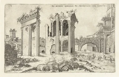 Gezicht op het Forum van Nerva Ex incertis qvibvsdam Ro Antiqvitatis Rvinis (...) (オブジェクトのタイトル) ローマの遺跡（シリーズタイトル）