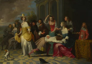 La Main Chaudeを演奏する紳士淑女、c。 1655-1665