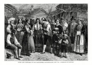 ノルウェーのタイプと衣装、1879年。