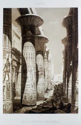 「Hypostyle Hall、テーベ、カルナック」、エジプト、1841
