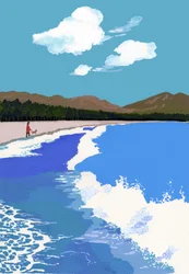 ビーチと松林