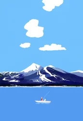 山と湖