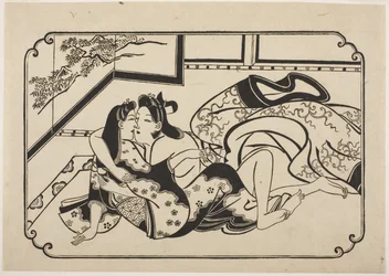 いちゃつく恋人、c.1673-81（木版画）