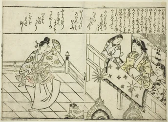 乙姫の前で踊る神徳丸 図鑑「美人絵づくし」より