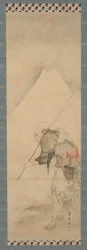 漁師白陵と富士山、江戸時代、1770～1820年。