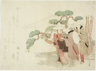 松の木の下の三人の旅人