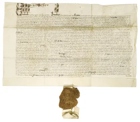 エリザベス女王1世がロイヤルグレートシールと署名した文書、1564年