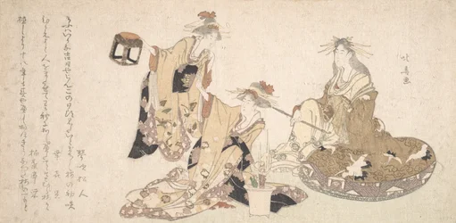 一緒に訪れる 3 人の若い女性。