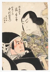 正清役の三代目中村歌右衛門と
嵐吉三郎（是鷹役） 1818-21年頃
21 (大阪一枚刷り)