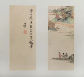 風景、人物、花 1618-22年（12葉のアルバム、紙にインクと彩色）
